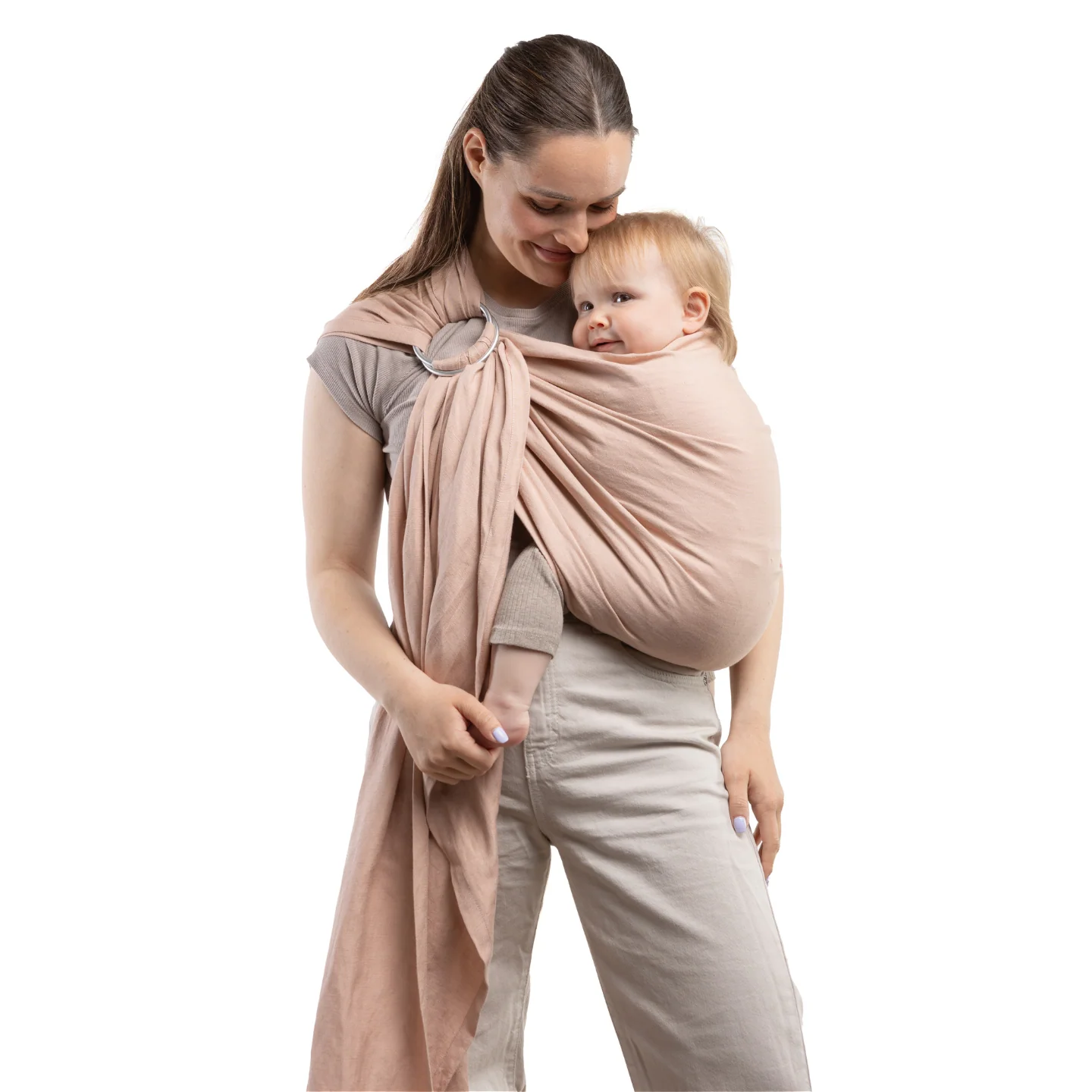 Boba Ring Sling Linen Carrier in Peony - Image 4