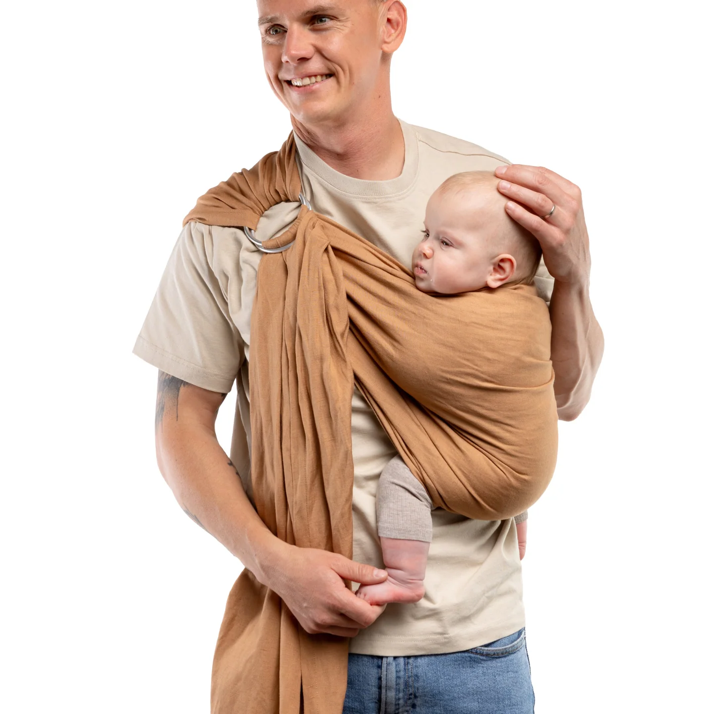 Boba Ring Sling Linen Carrier in Rye - Image 3