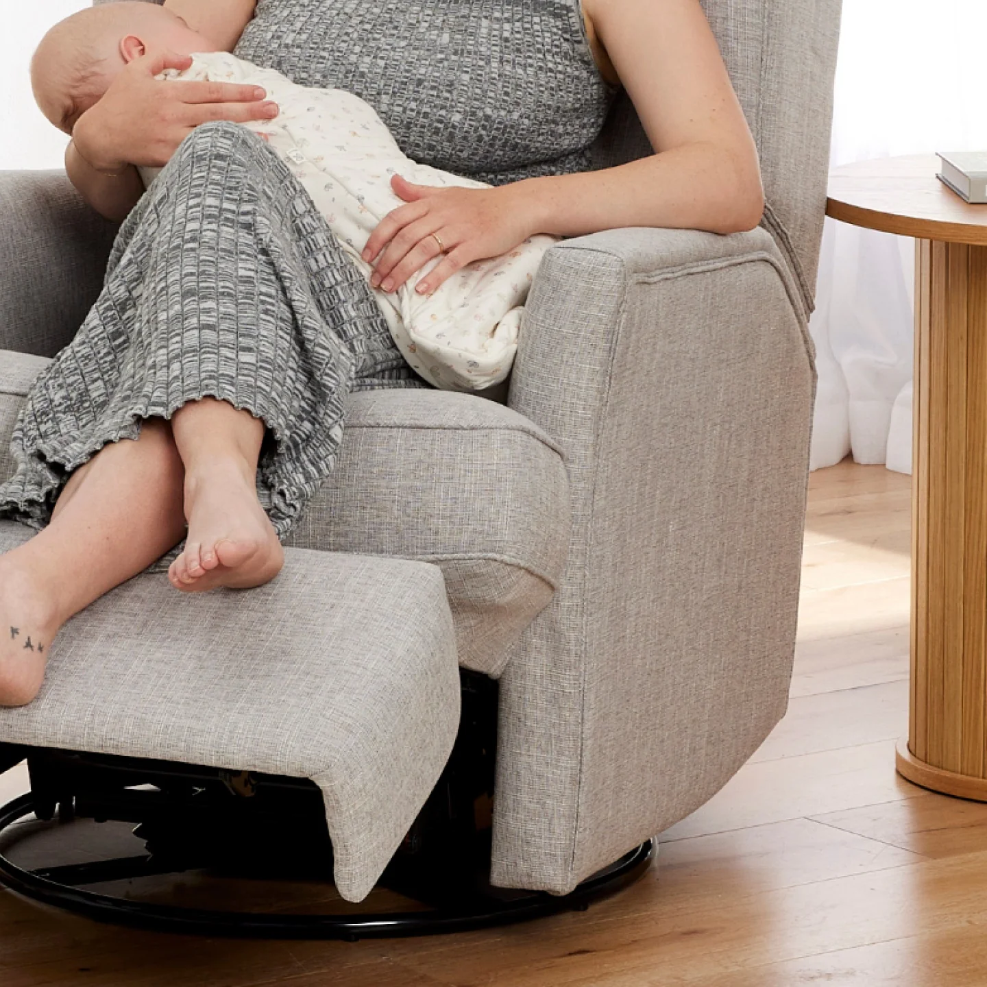 Chelsea Electric Recliner Glider Chair with USB in Pure Grey - Image 11