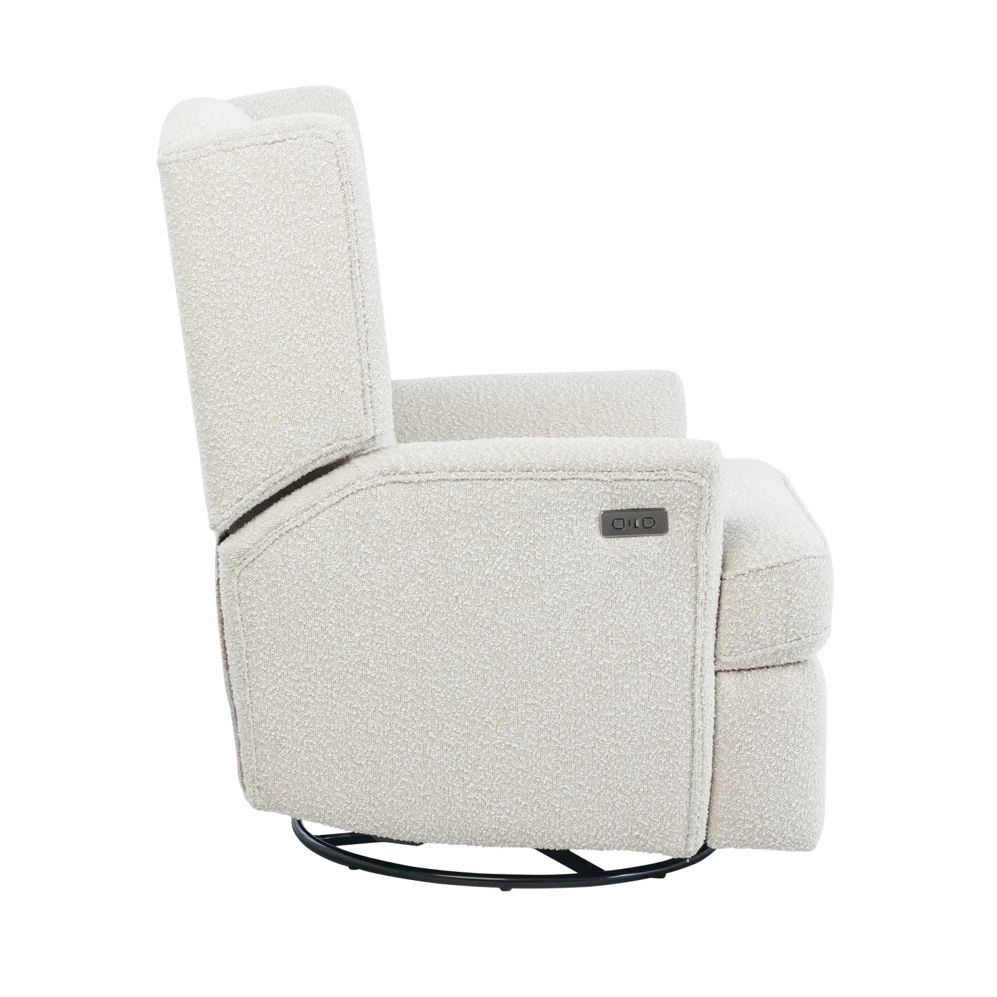 Chelsea Electric Recliner Glider Chair with USB in Vanilla Bouclé - Image 8