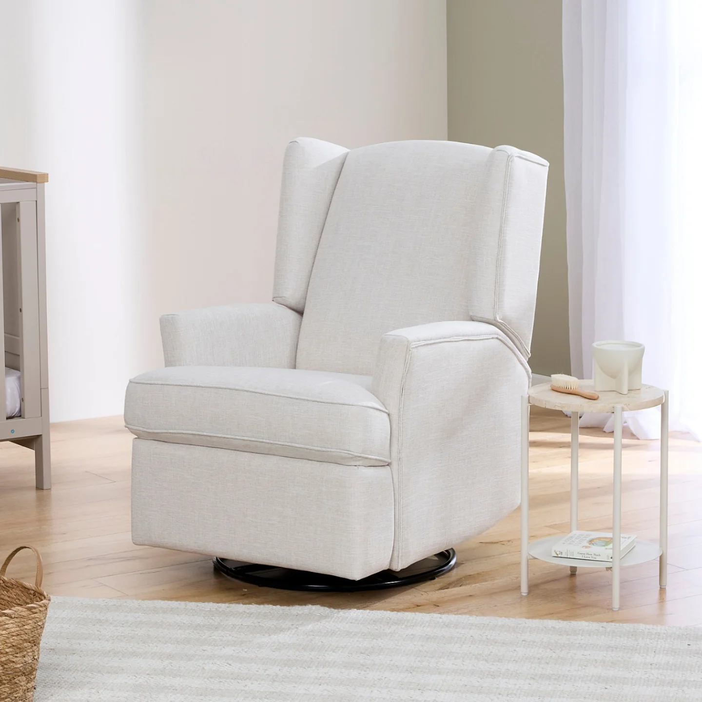 Chelsea Recliner Glider Nursery Chair in Eggshell - Image 3