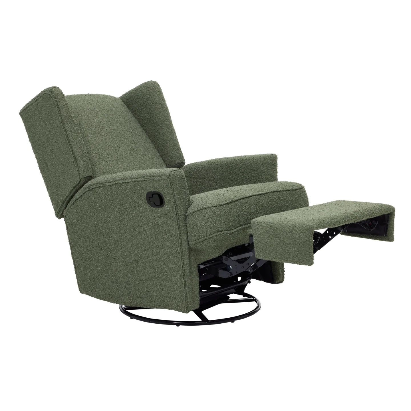 Chelsea Recliner Glider Chair in Olive Bouclé - Image 10
