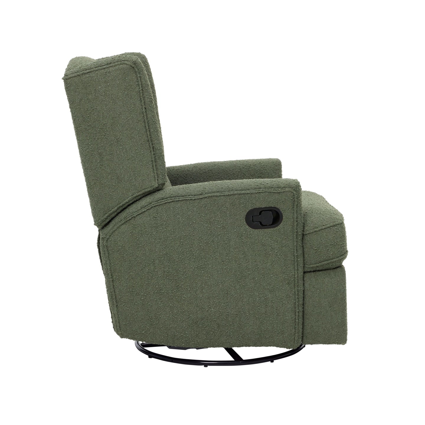 Chelsea Recliner Glider Chair in Olive Bouclé - Image 8