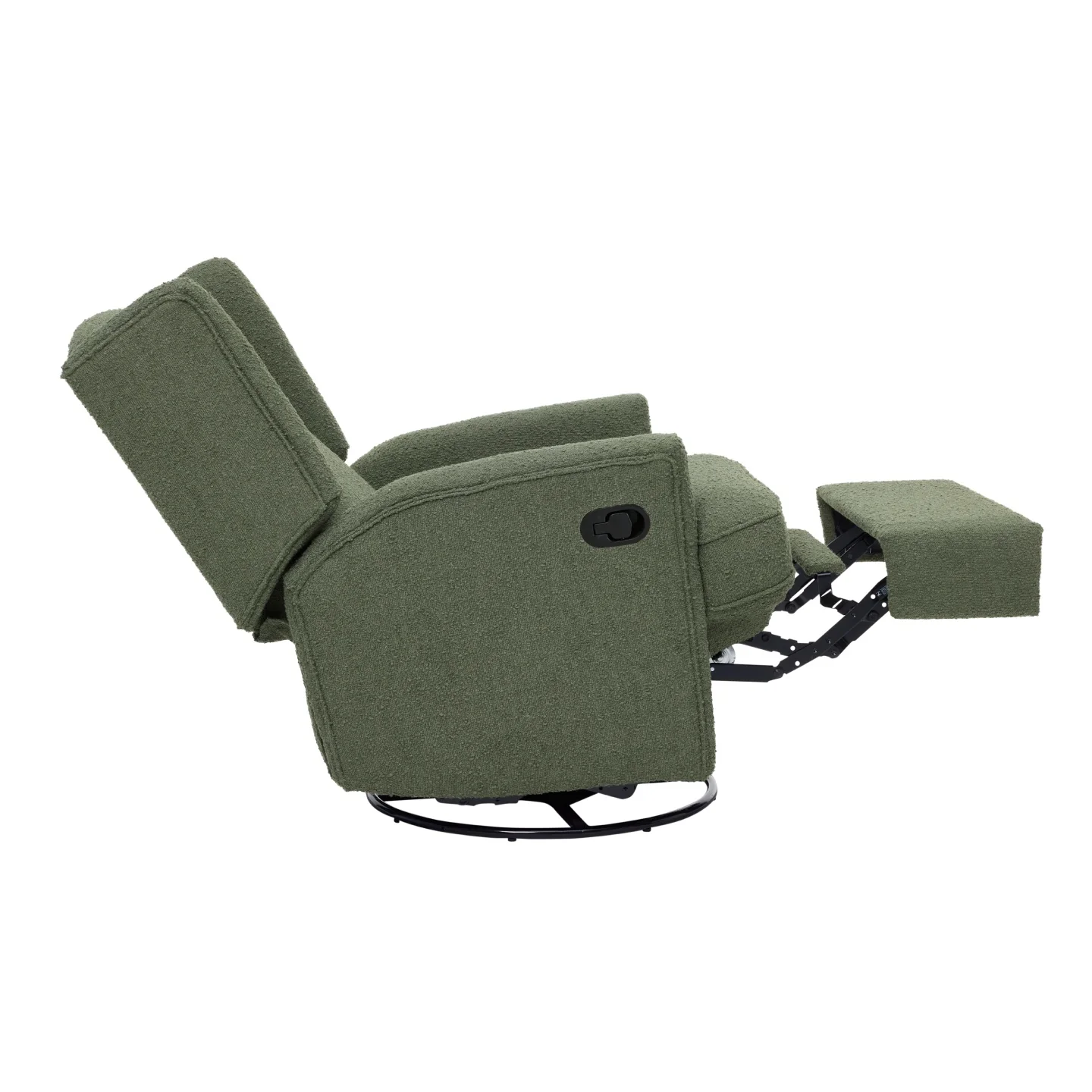 Chelsea Recliner Glider Chair in Olive Bouclé - Image 9