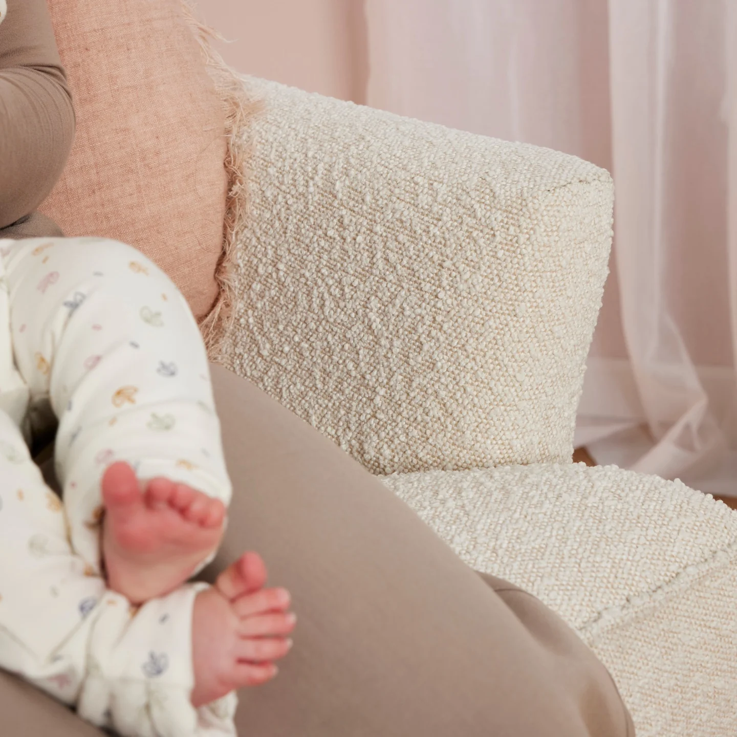Chelsea Recliner Glider Chair in Vanilla Bouclé - Image 13