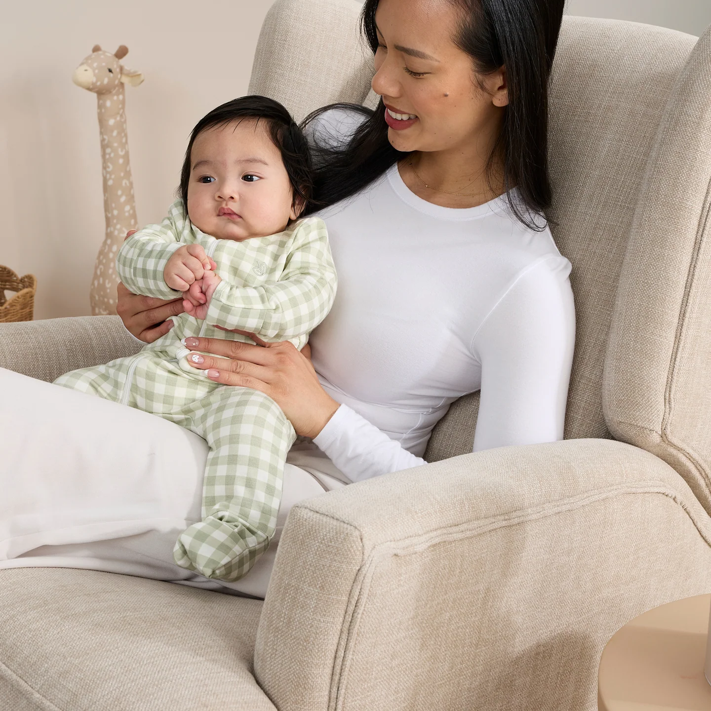 Chelsea Recliner Glider Nursery Chair in Latté - Image 6