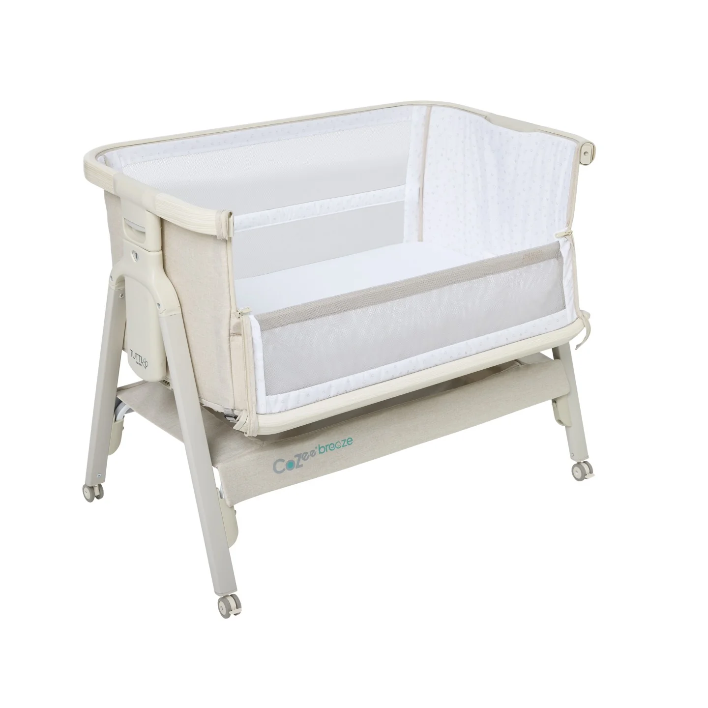 CoZee Breeze Lite Co-sleeping Bassinet in Whitewash Ash and Mushroom - Image 8