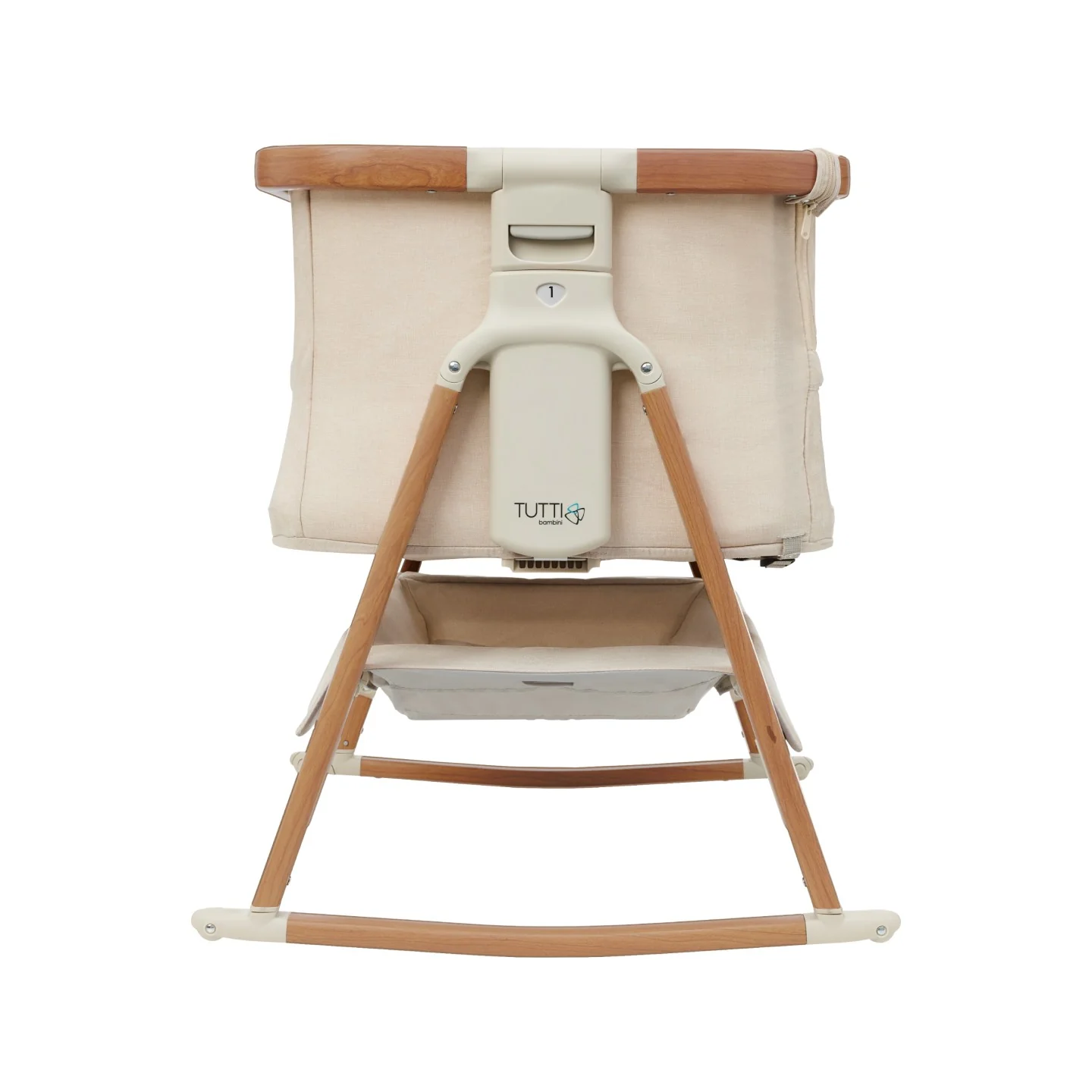 CoZee Breeze Plus Co-Sleeping Bassinet with Rocking Legs in Scandi Walnut and Ecru - Image 12