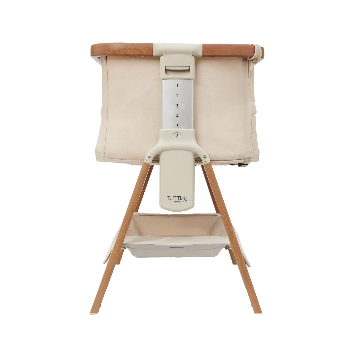 CoZee Breeze Plus Co-Sleeping Bassinet with Rocking Legs in Scandi Walnut and Ecru - Image 9