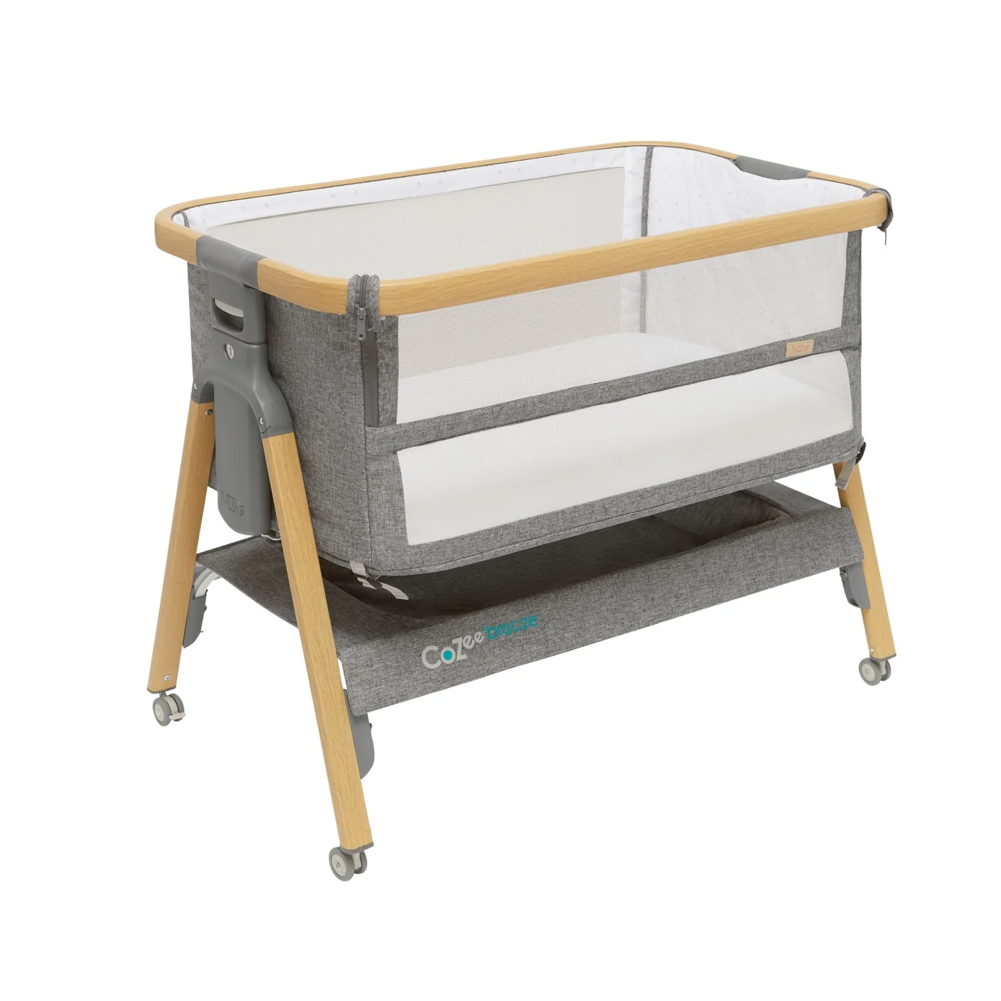 CoZee Breeze Plus Co-sleeping Bassinet with Rocking Legs in Oak Charcoal - Image 10