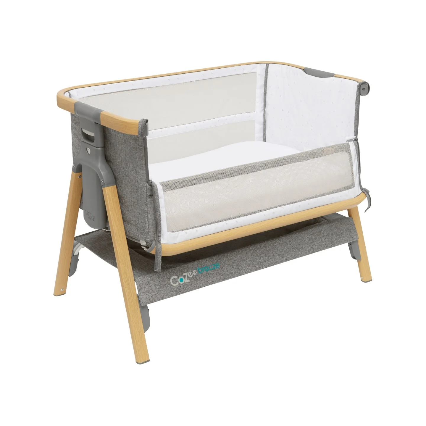CoZee Breeze Plus Co-sleeping Bassinet with Rocking Legs in Oak Charcoal - Image 11