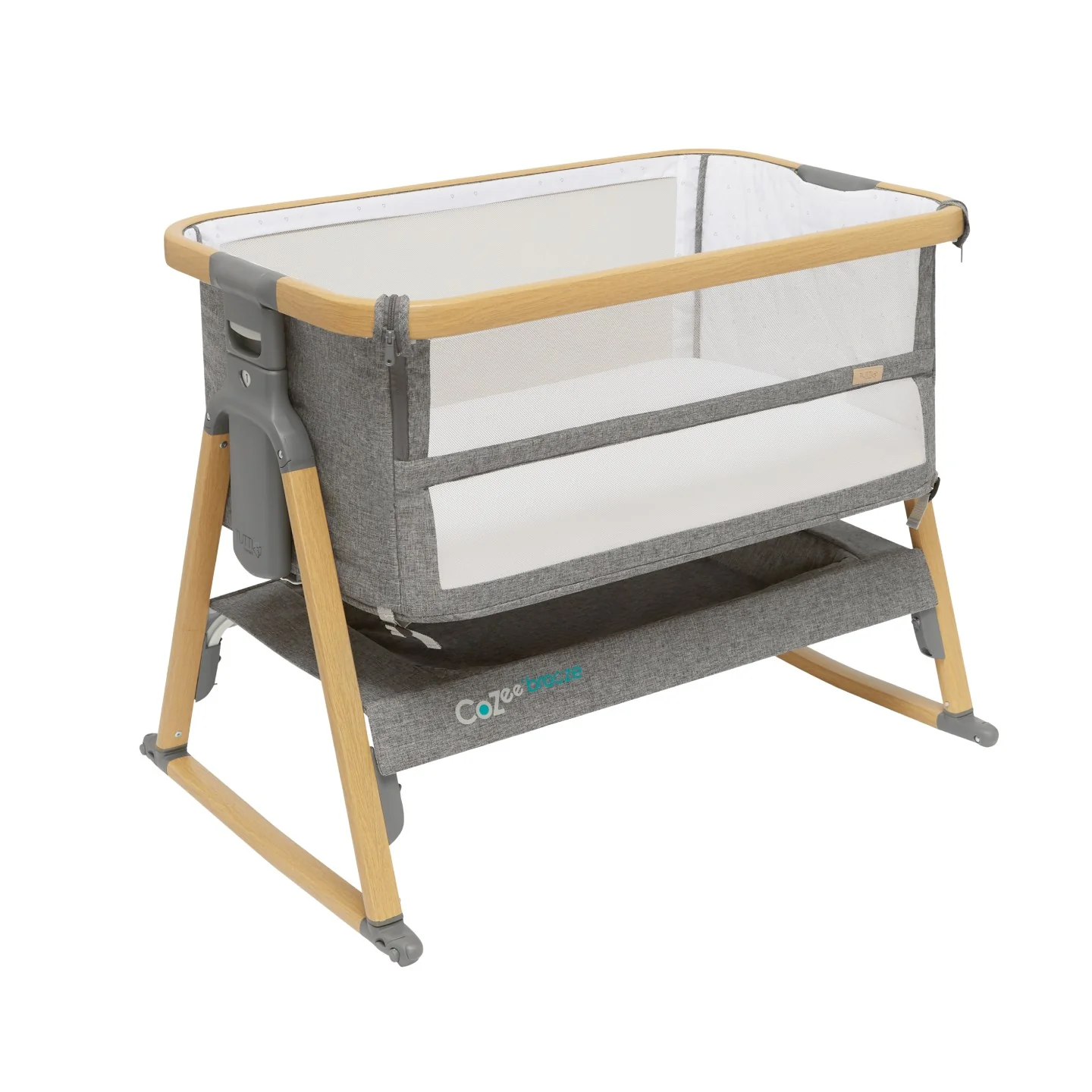 CoZee Breeze Plus Co-sleeping Bassinet with Rocking Legs in Oak Charcoal - Image 8