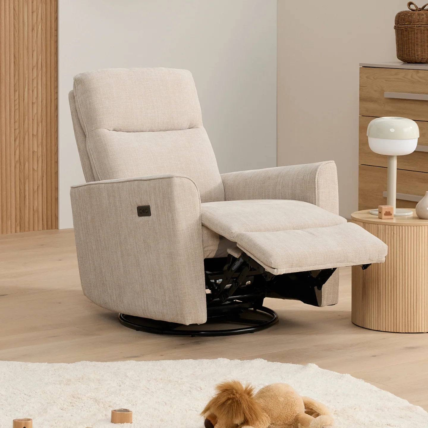 Felix Electric Recliner Glider Chair with USB in Latté - Image 6