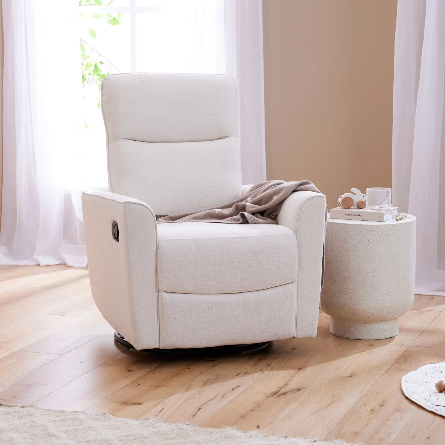 Felix Recliner Glider Nursery Chair in Sea Shell - Image 5