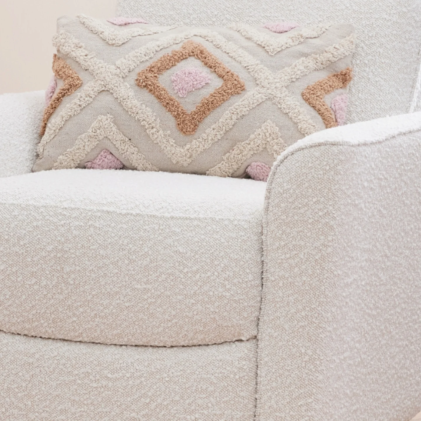 Felix Recliner Glider Nursery Chair in Vanilla Bouclé - Image 11