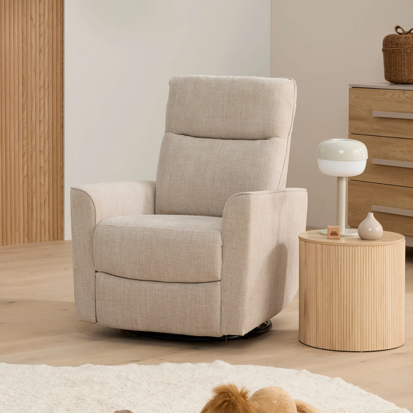 Felix Recliner Glider Nursery Chair in Latté - Image 5