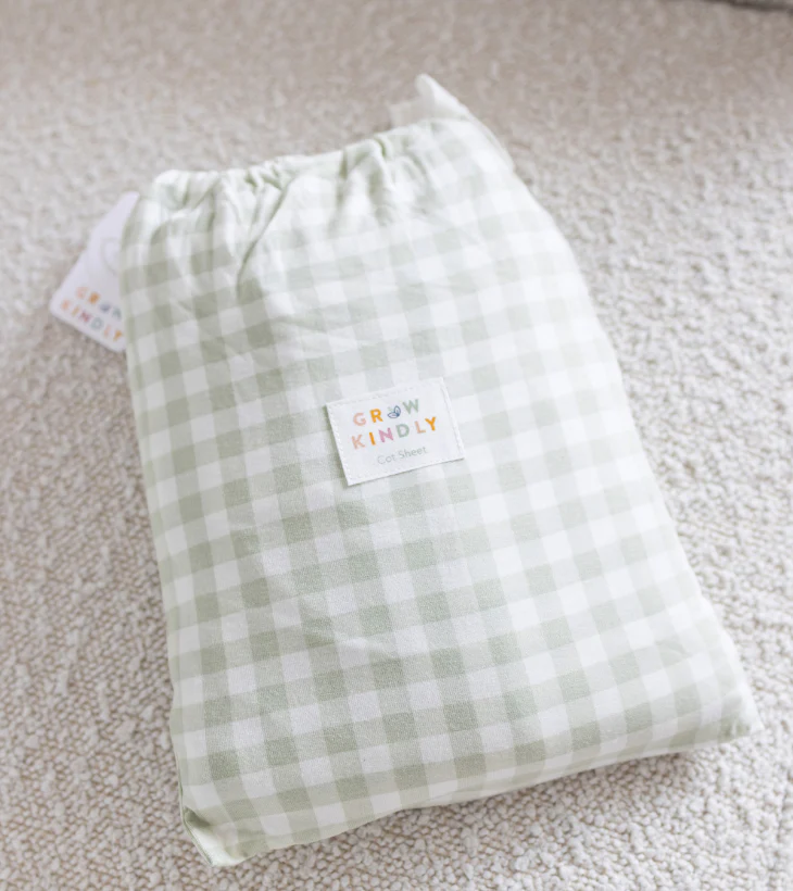Fitted Cot Sheet in Gumleaf Gingham - Image 14