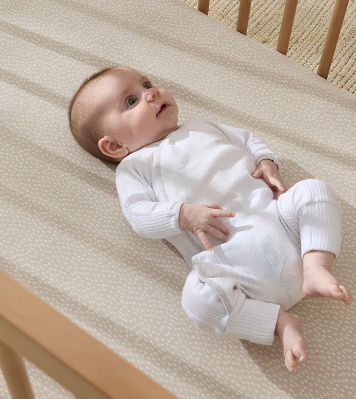 Fitted Cot Sheet in Oat - Image 4