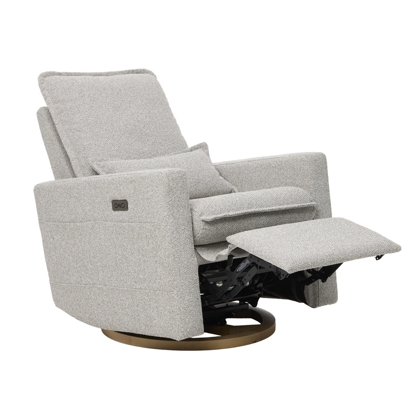 Frankie Electric Recliner Glider Nursery Chair in Grey Speckle Soft Tweed - Image 9