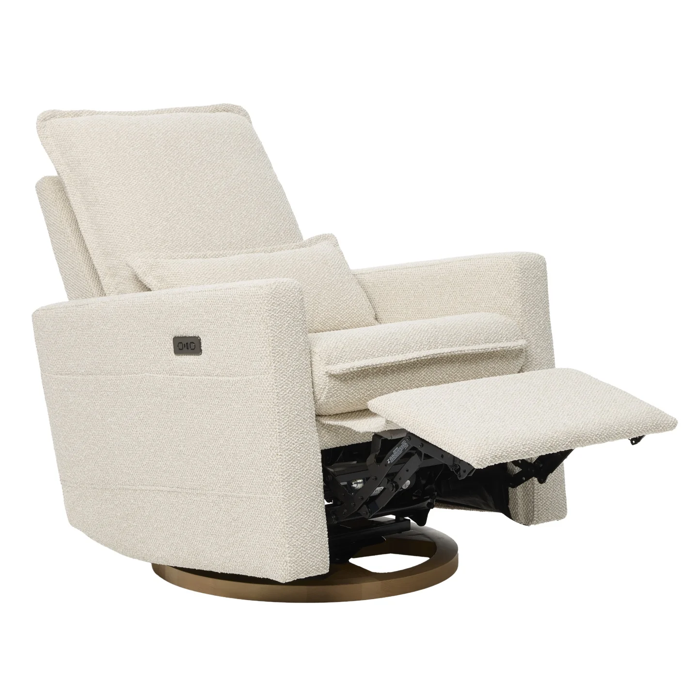 Frankie Electric Recliner Glider Nursery Chair in Light Beige Soft Tweed - Image 9