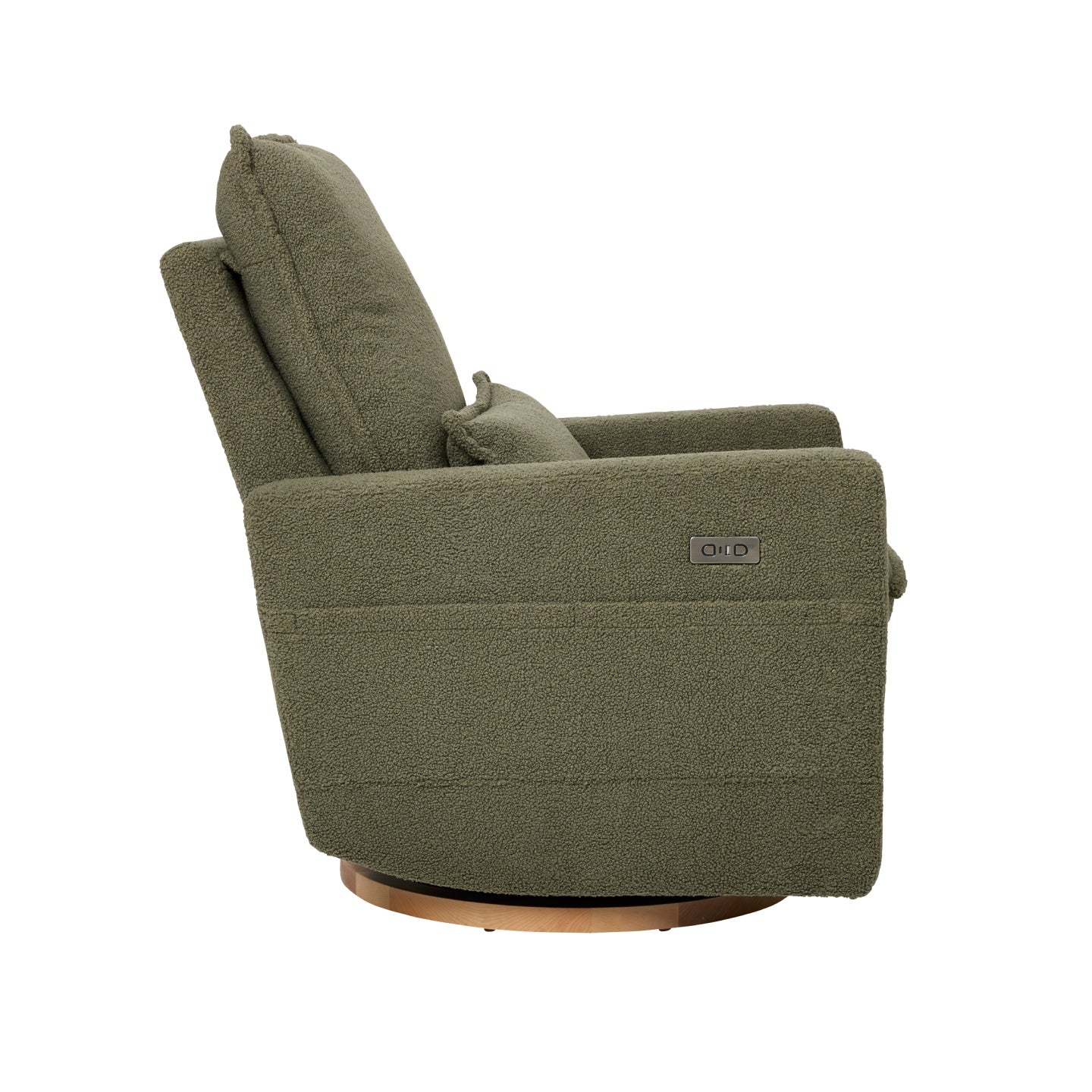 Frankie Electric Recliner Glider Nursery Chair in Olive Teddy - Image 12