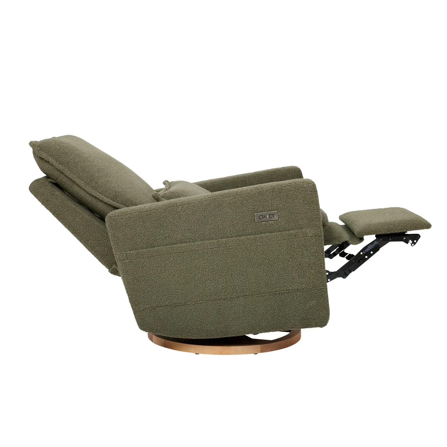 Frankie Electric Recliner Glider Nursery Chair in Olive Teddy - Image 8