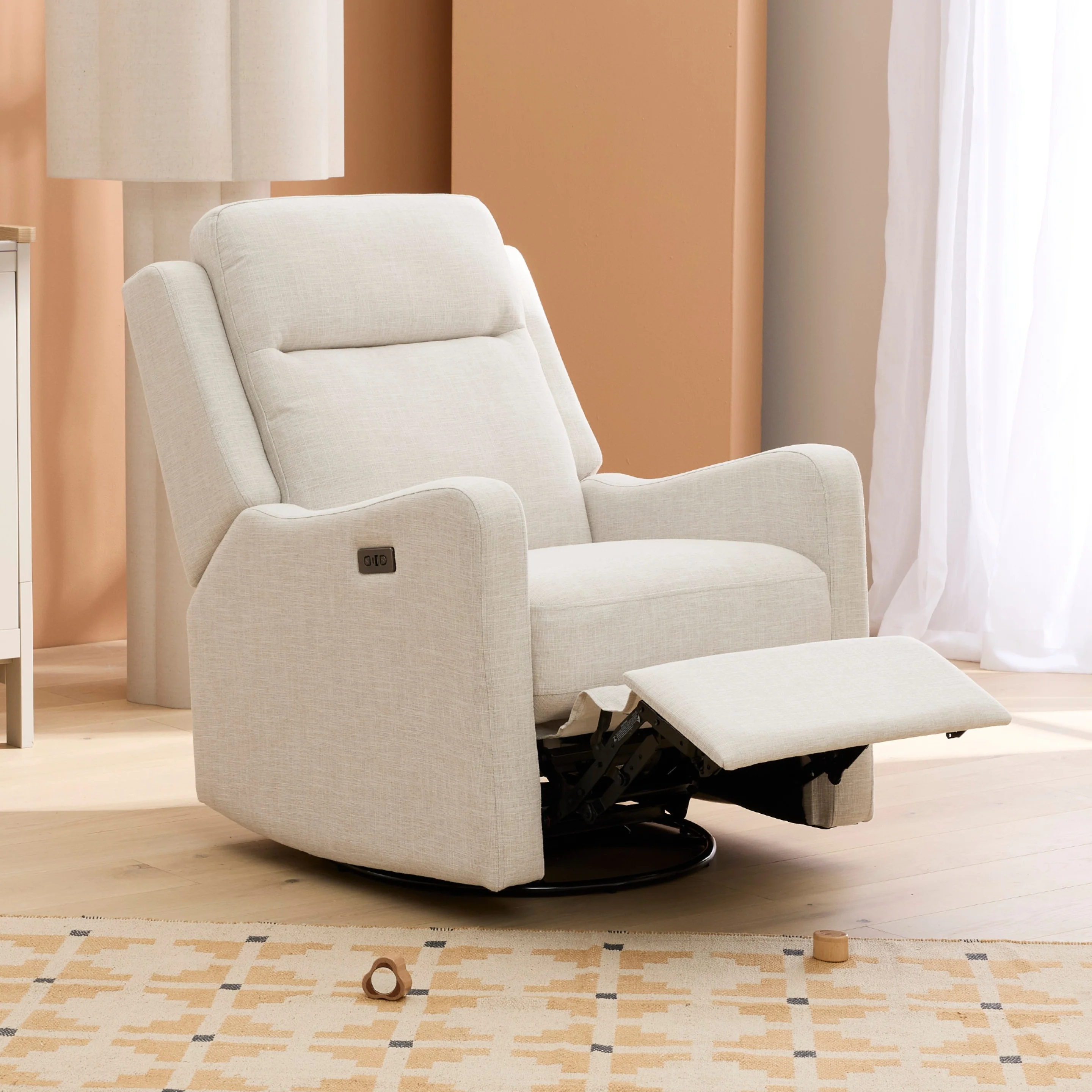 Henry Electric Recliner Glider Chair with USB in Eggshell - Image 6