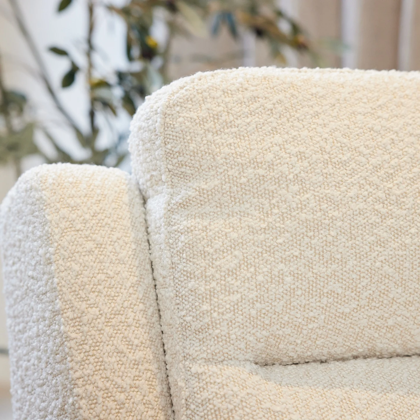 Henry Electric Recliner Glider Chair with USB in Vanilla Bouclé - Image 6