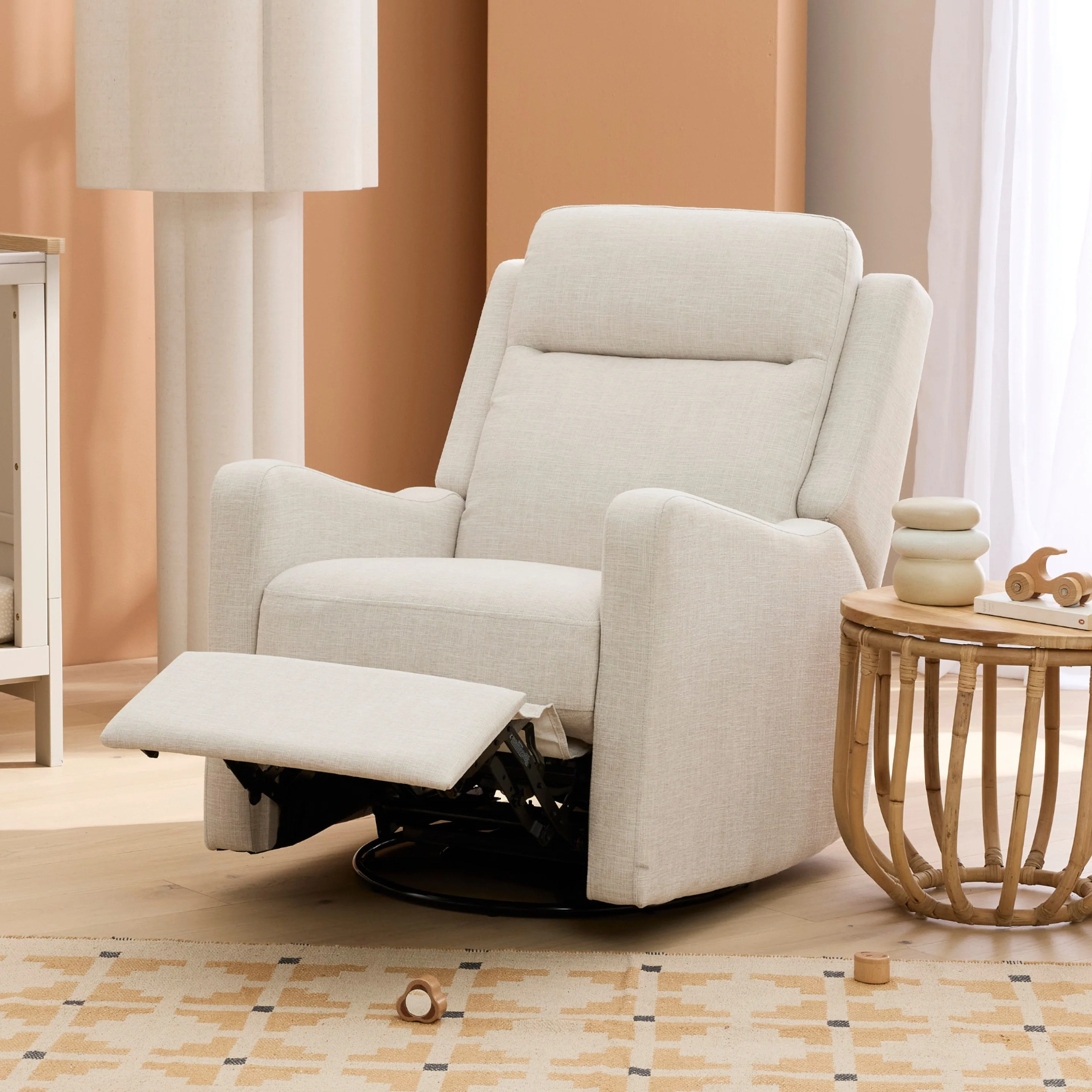 Henry Recliner Glider Chair in Eggshell - Image 3