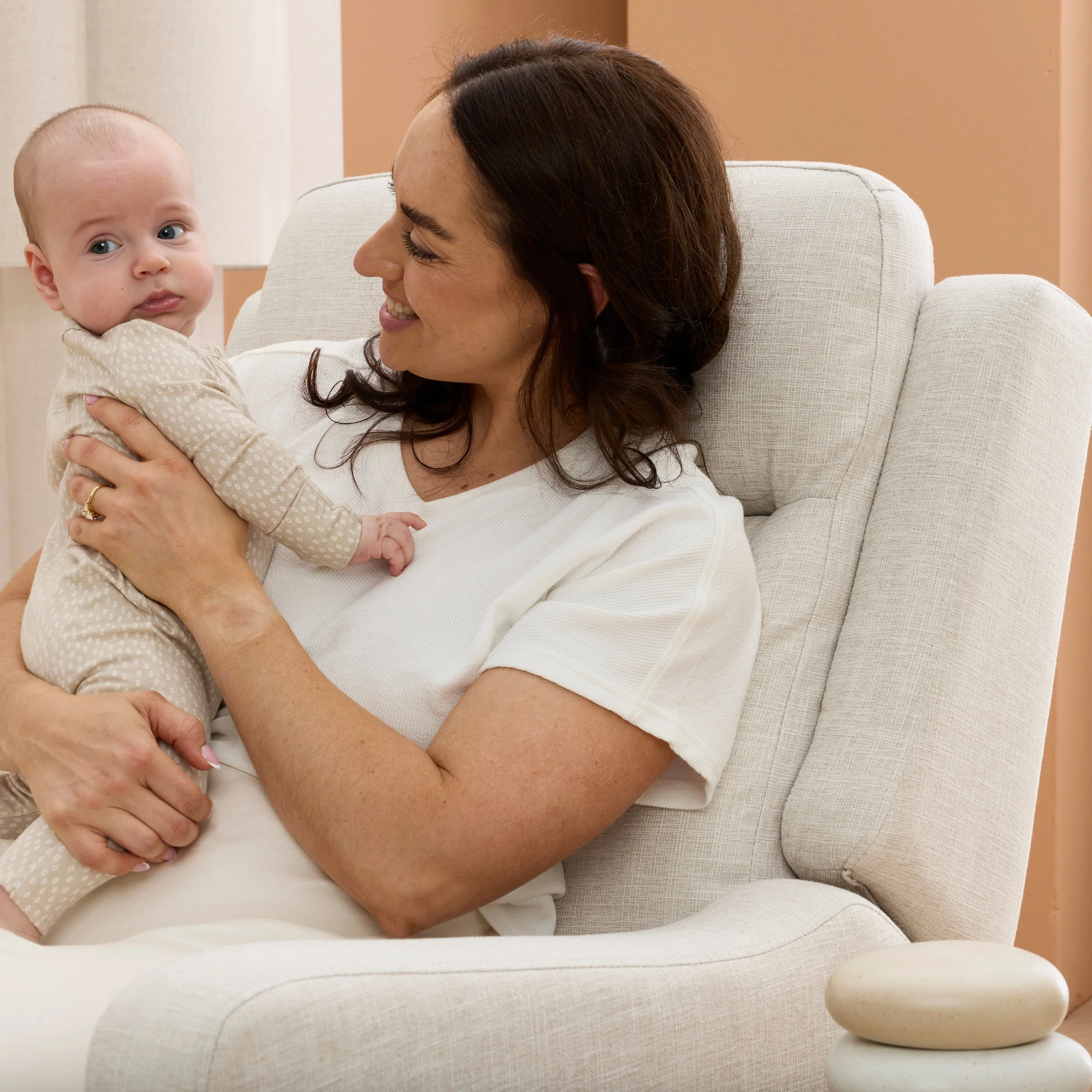 Henry Recliner Glider Chair in Eggshell - Image 4