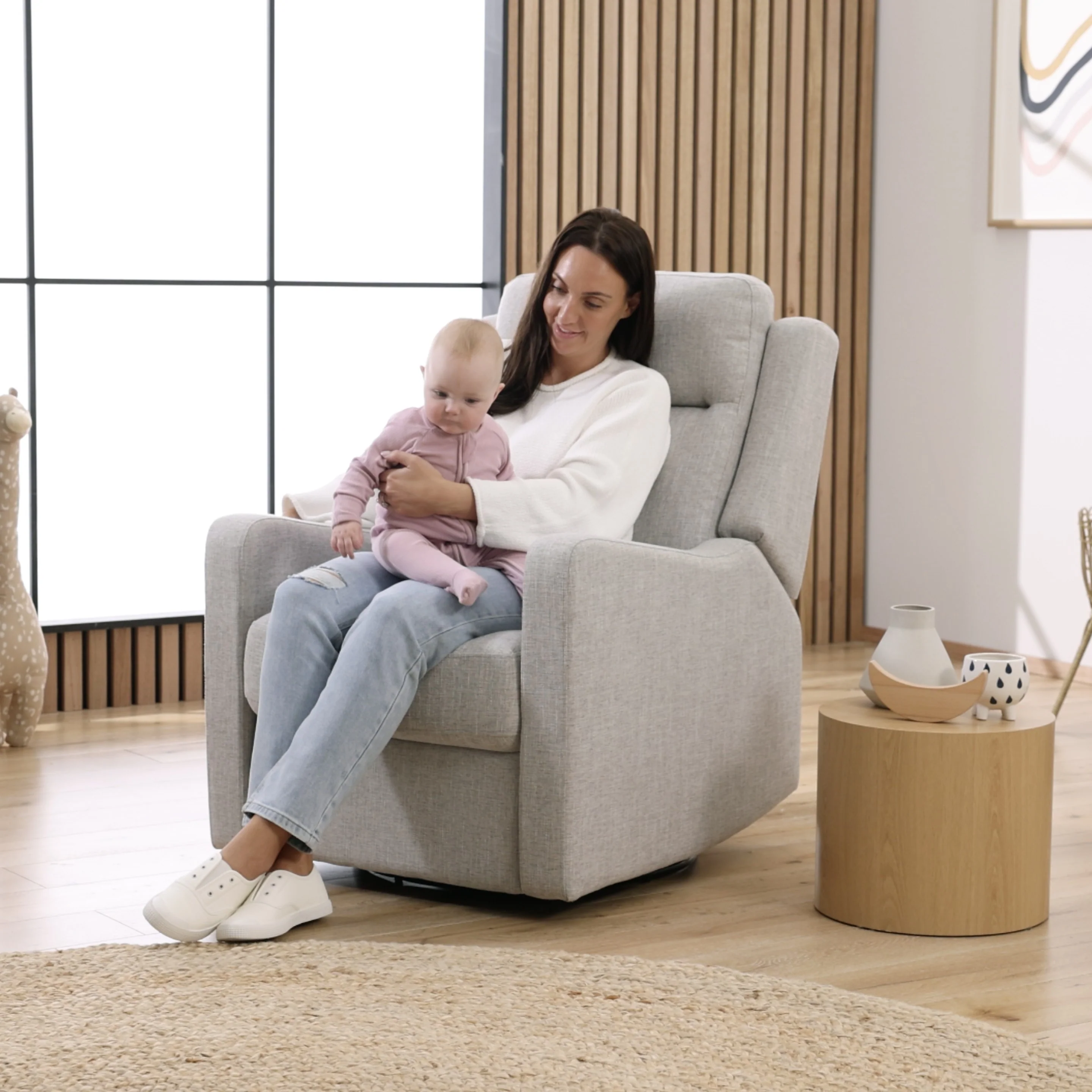 Henry Recliner Glider Chair in Pure Grey - Image 3