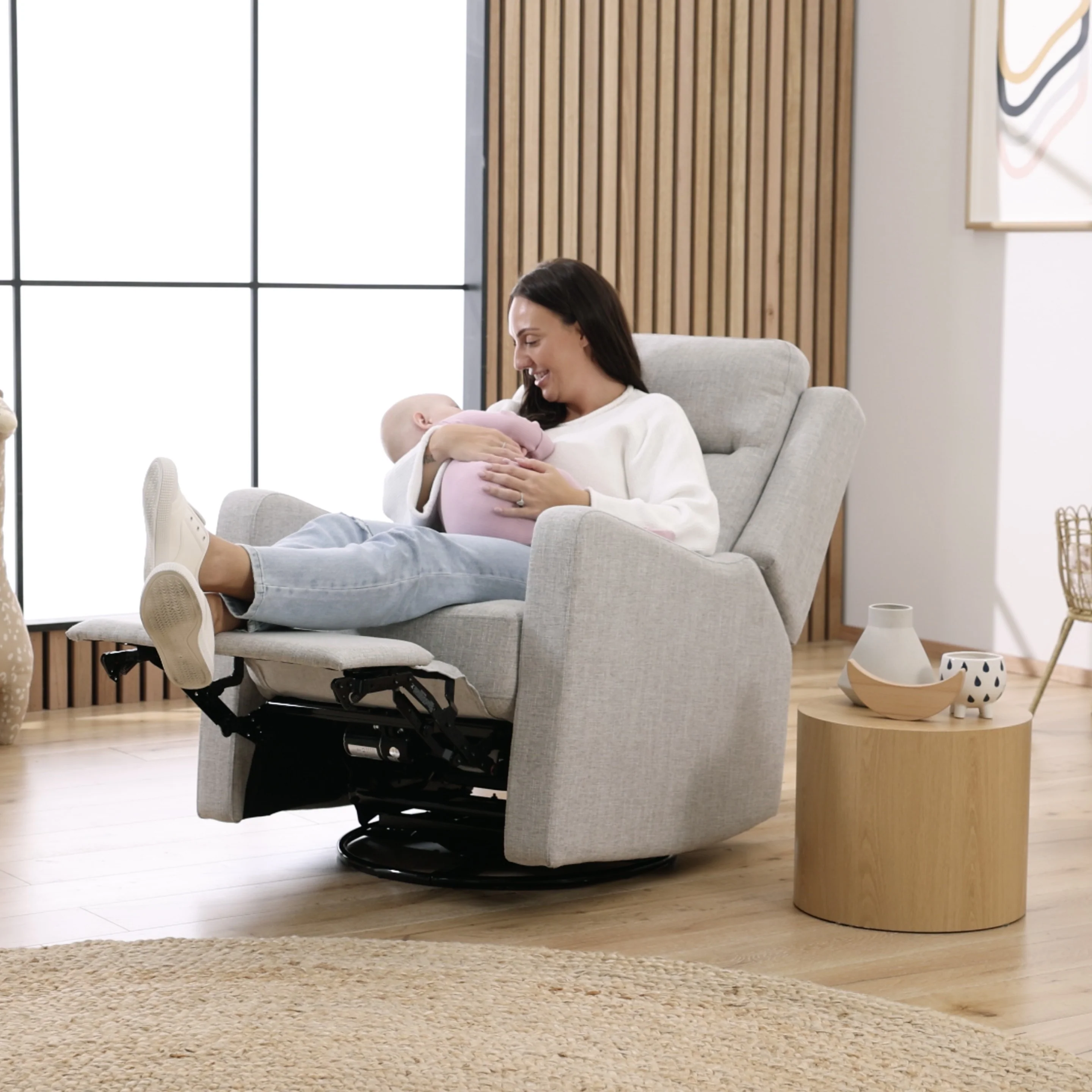 Henry Recliner Glider Chair in Pure Grey - Image 4
