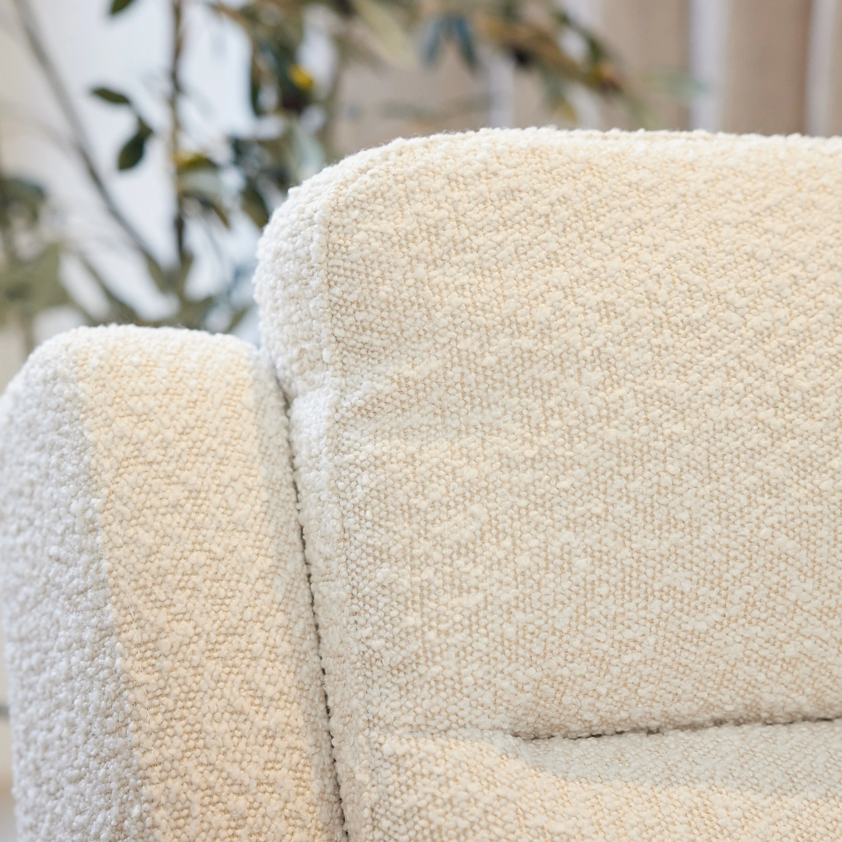 Henry Recliner Glider Chair in Vanilla Bouclé - Image 13