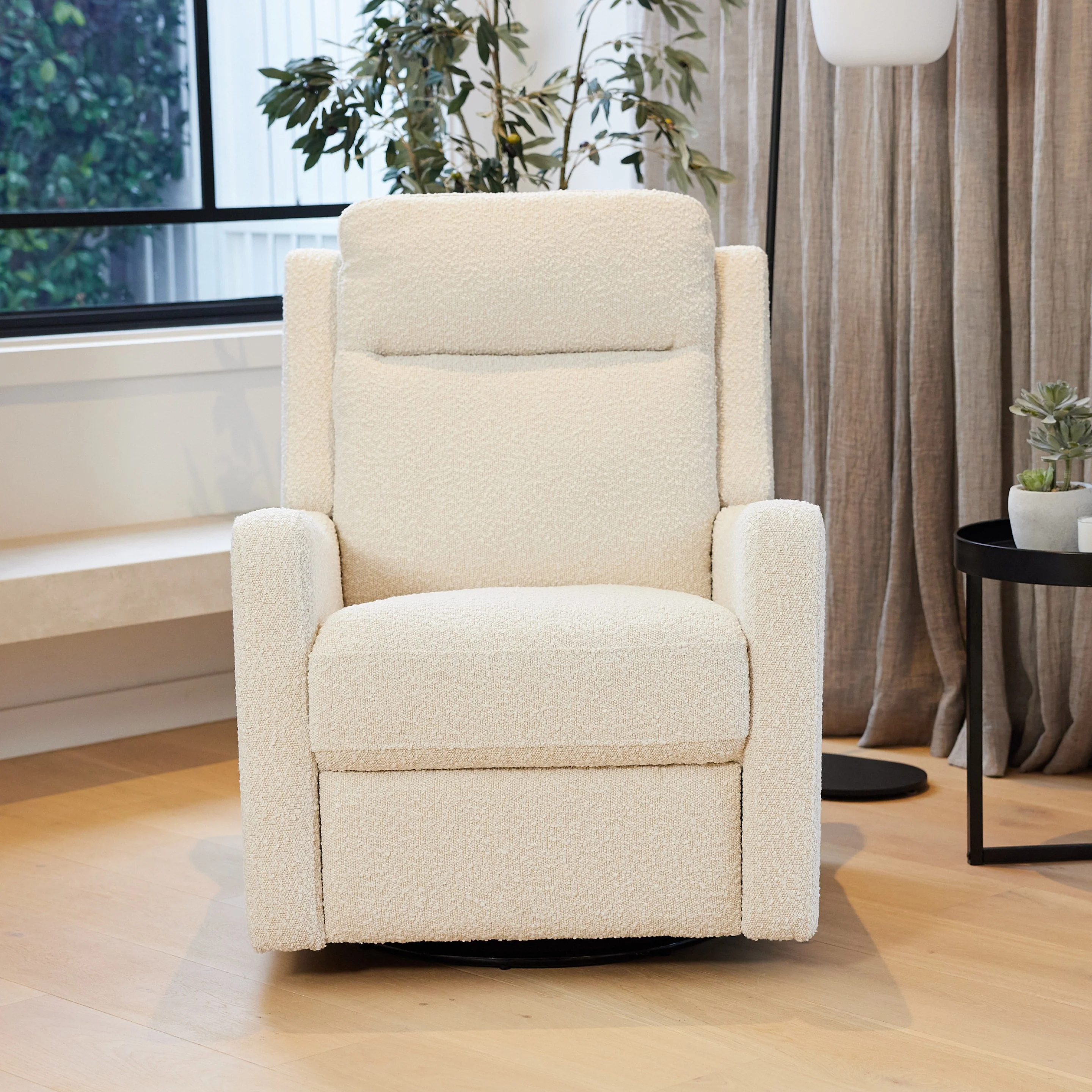 Henry Recliner Glider Chair in Vanilla Bouclé - Image 3