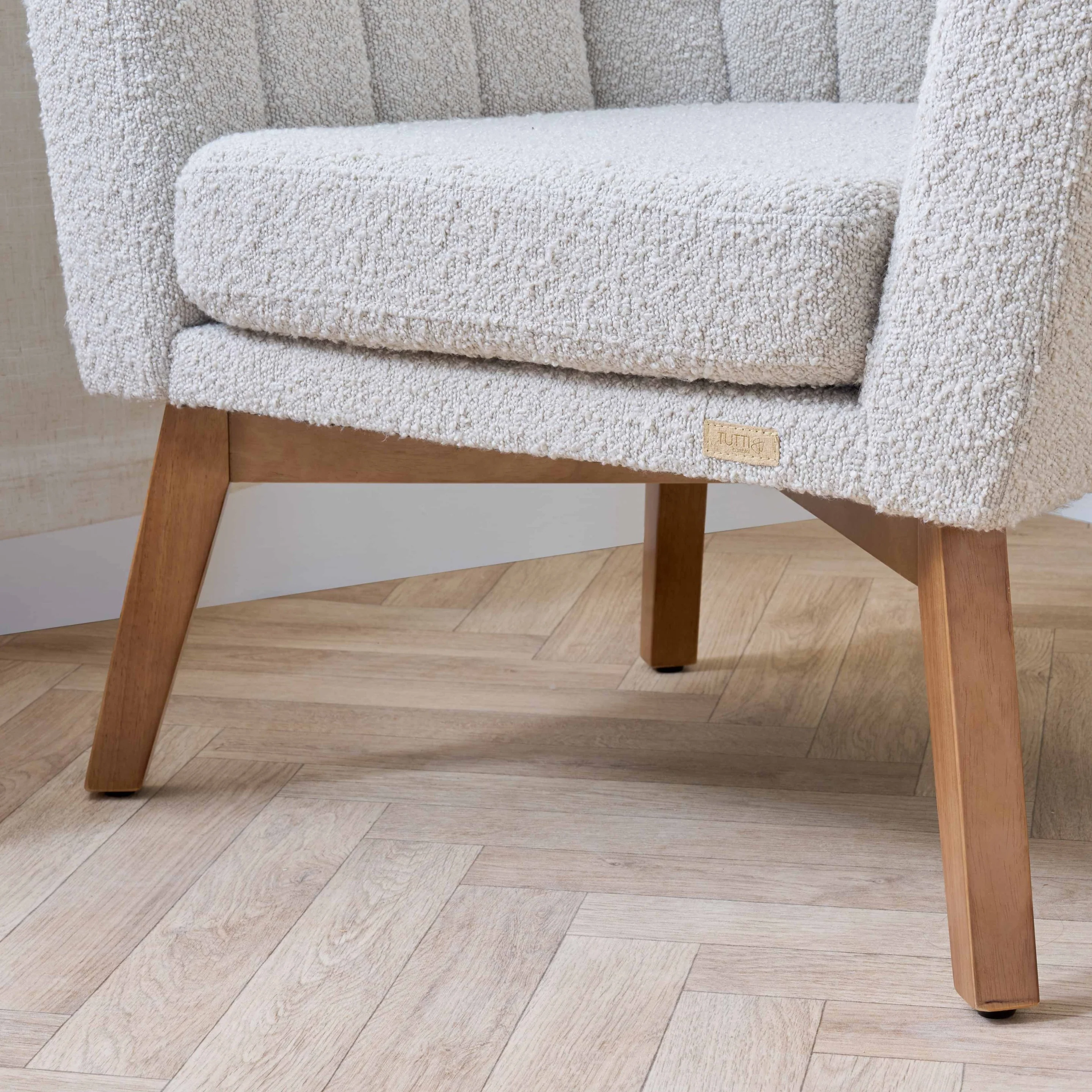 Jonah Rocking Chair & Foot Stool in Mushroom Boucle - Image 7