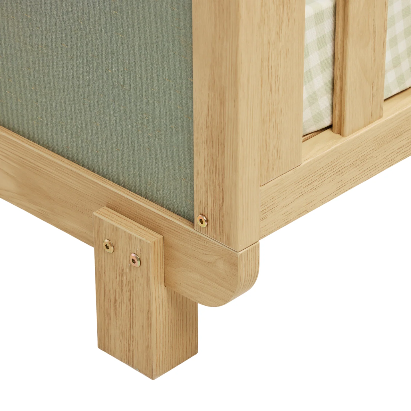 Kuba Cot in Sage Weave & Golden Oak - Image 12