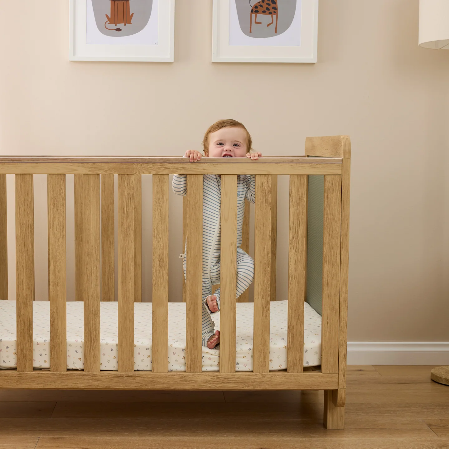 Kuba Cot in Sage Weave & Golden Oak - Image 3