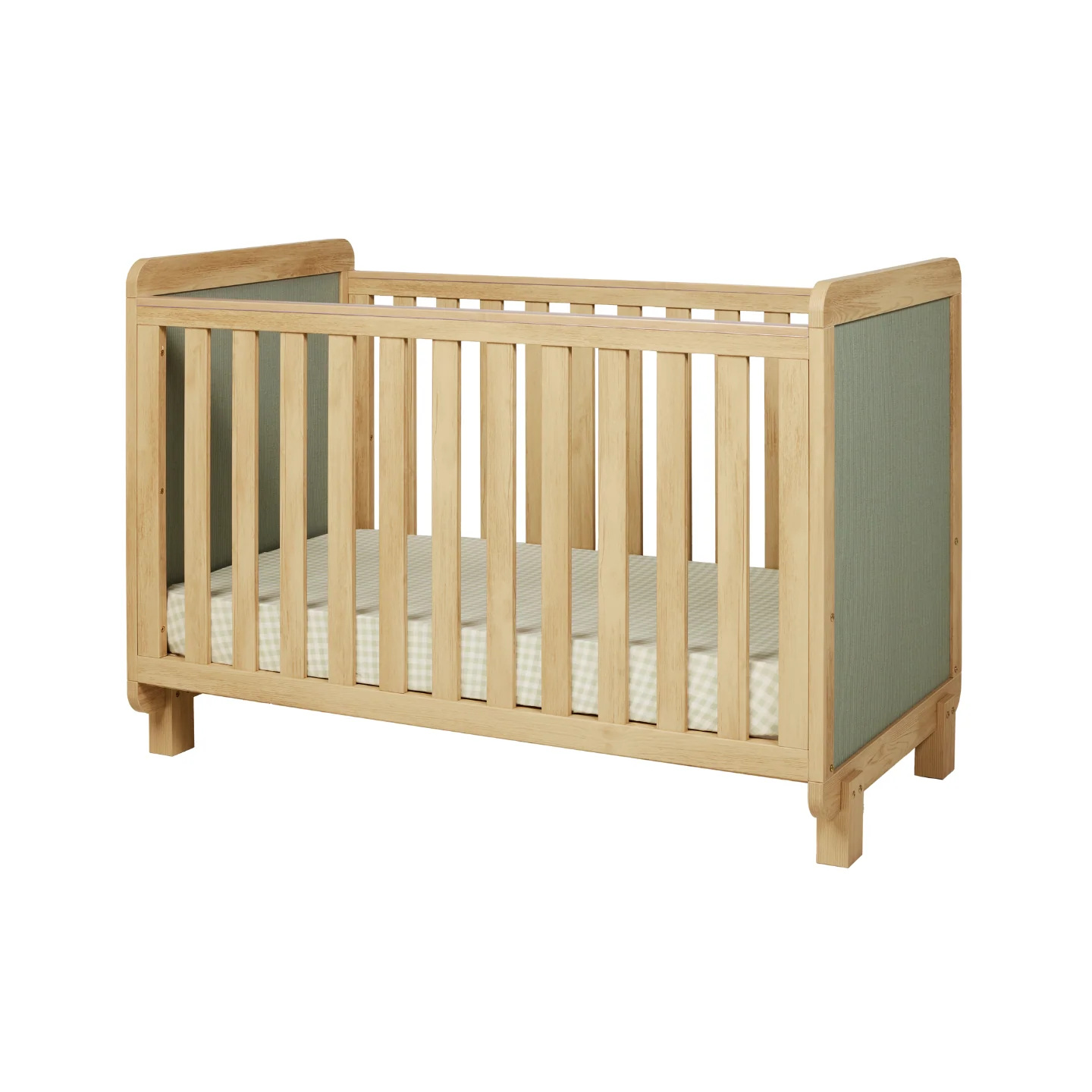 Kuba Cot in Sage Weave & Golden Oak - Image 7