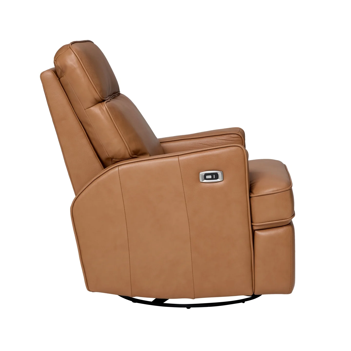 Leo Electric Recliner Glider Chair with USB in Tan Leather - Image 8