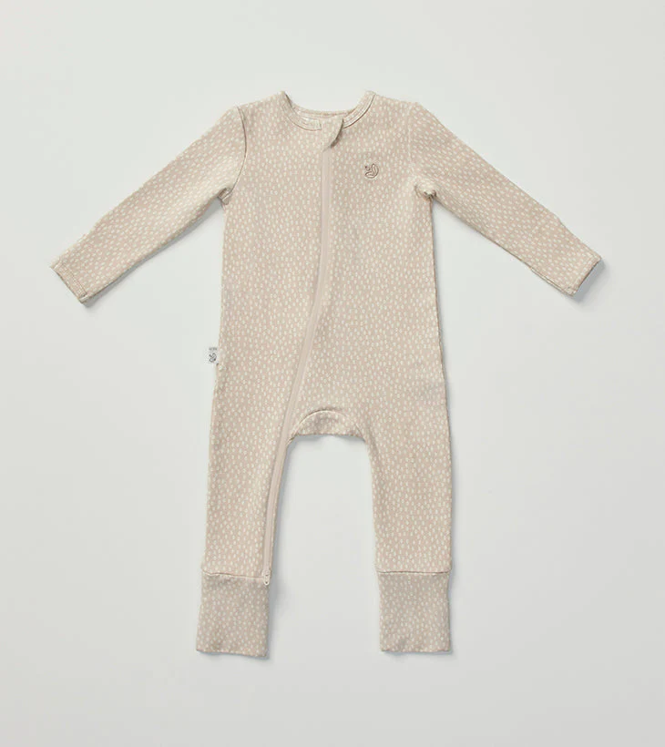 Light Zippee Baby Romper in Oat Little Pod - Image 3