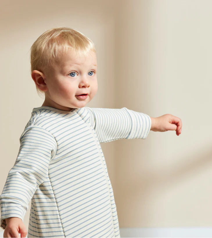 Long Sleeve Sleeping Bag in Dusk Blue Stripe | 2.5 TOG - Image 8