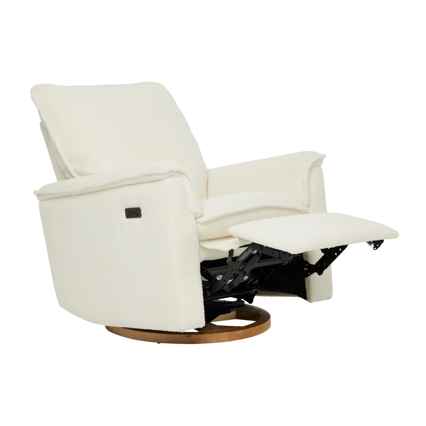 Louie Electric Recliner Glider Nursery Chair in Coconut Teddy - Image 10