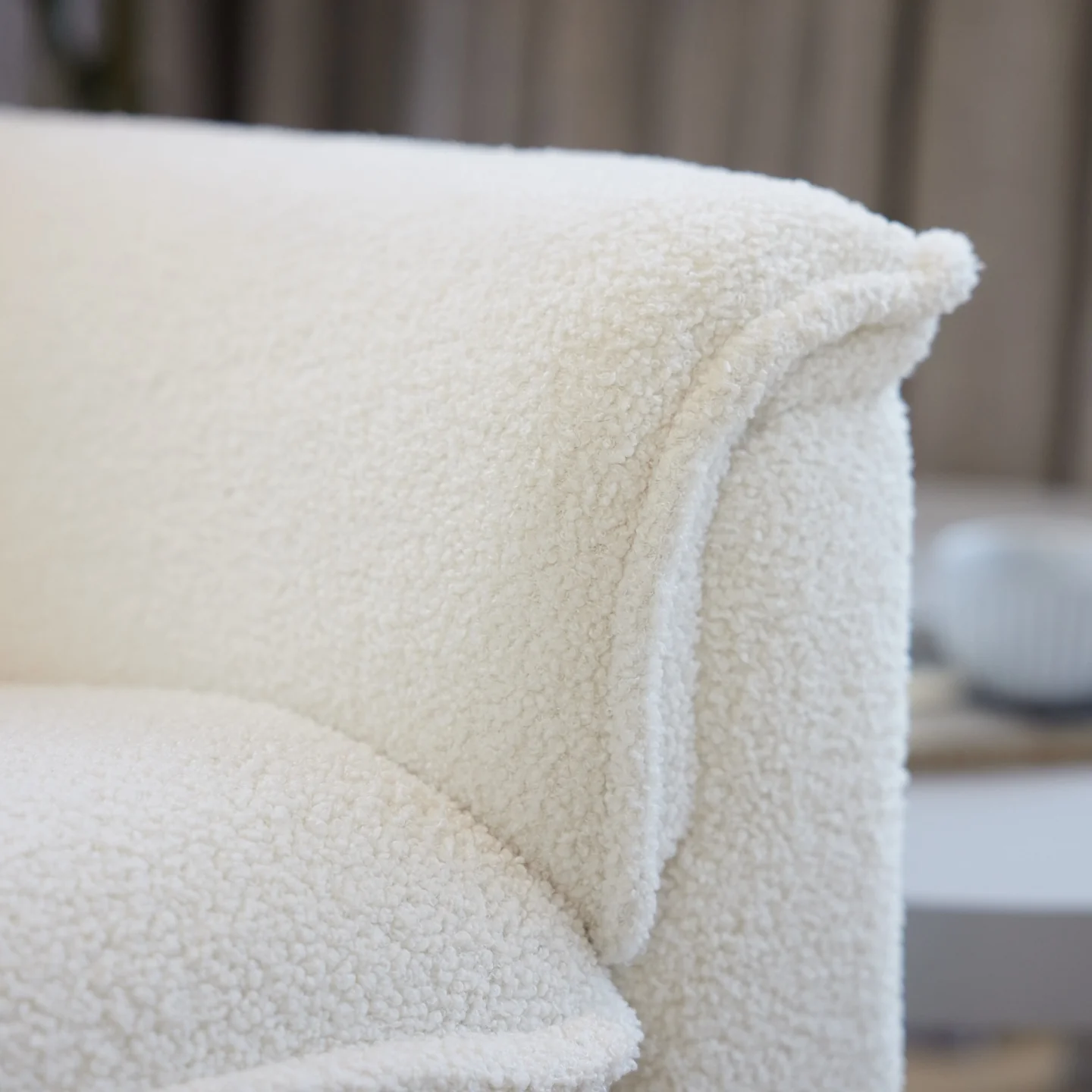Louie Electric Recliner Glider Nursery Chair in Coconut Teddy - Image 13