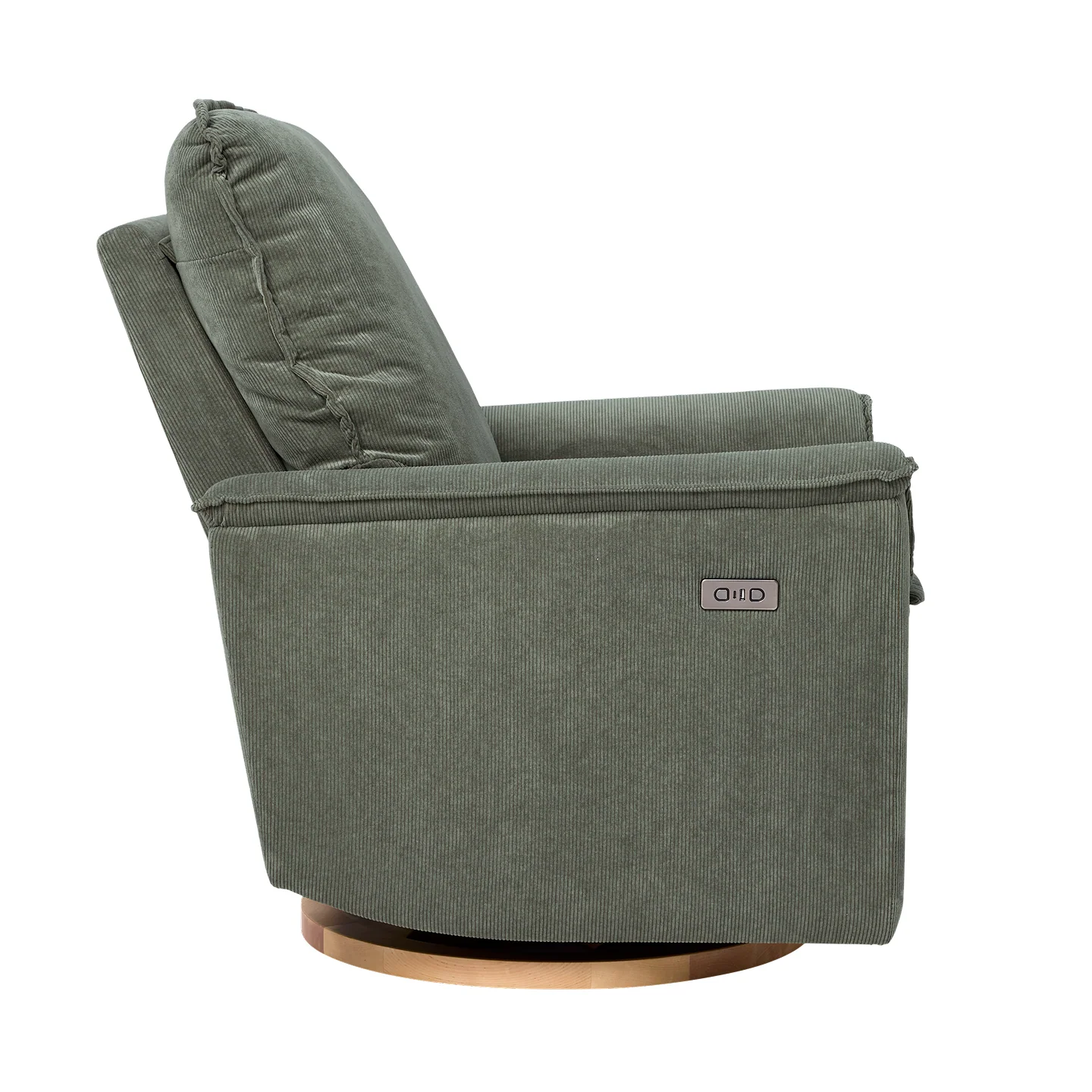 Louie Electric Recliner Glider Nursery Chair in Olive Corduroy - Image 6