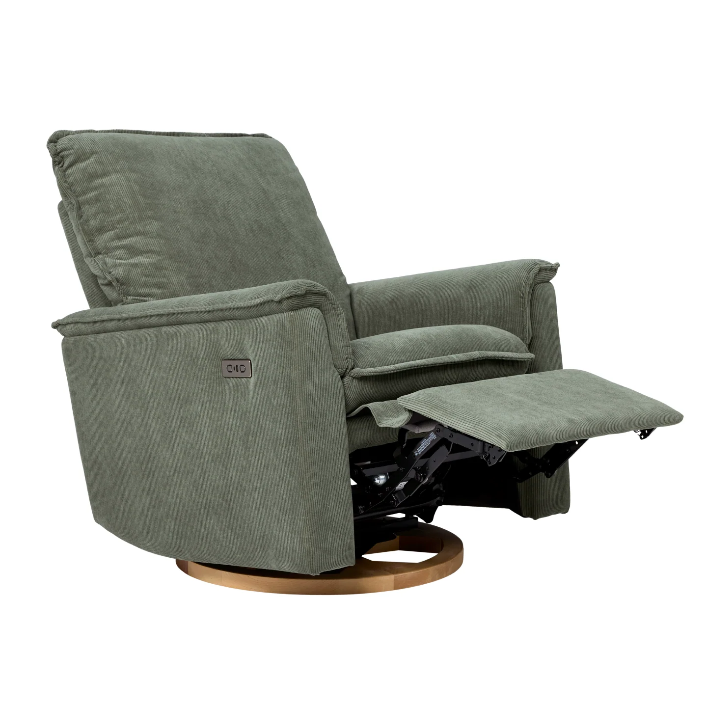 Louie Electric Recliner Glider Nursery Chair in Olive Corduroy - Image 7