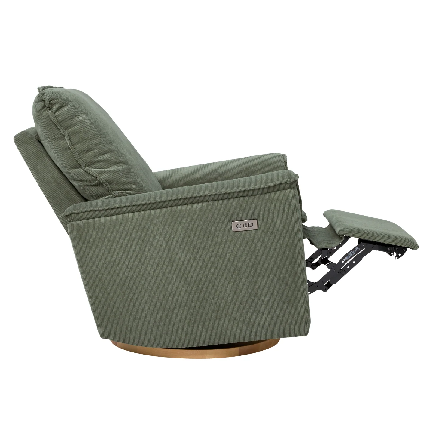 Louie Electric Recliner Glider Nursery Chair in Olive Corduroy - Image 8