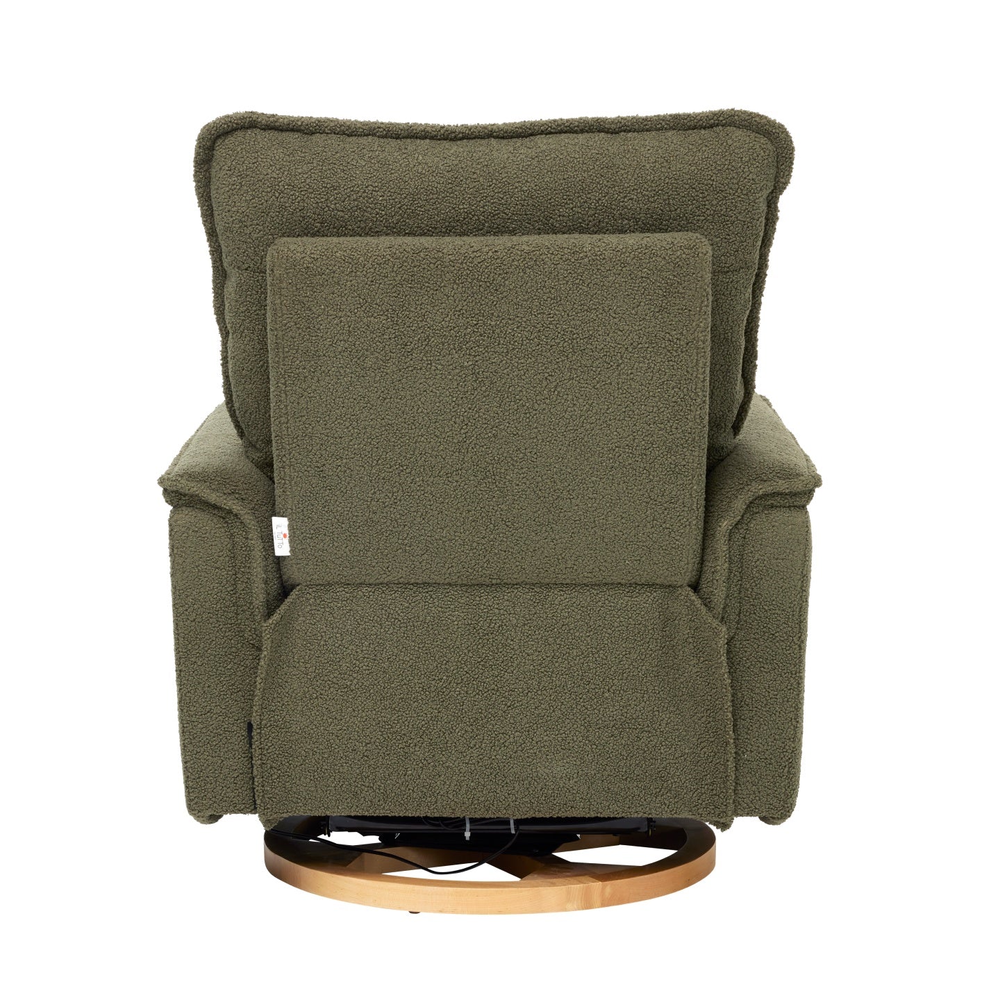 Louie Electric Recliner Glider Nursery Chair in Olive Teddy - Image 11