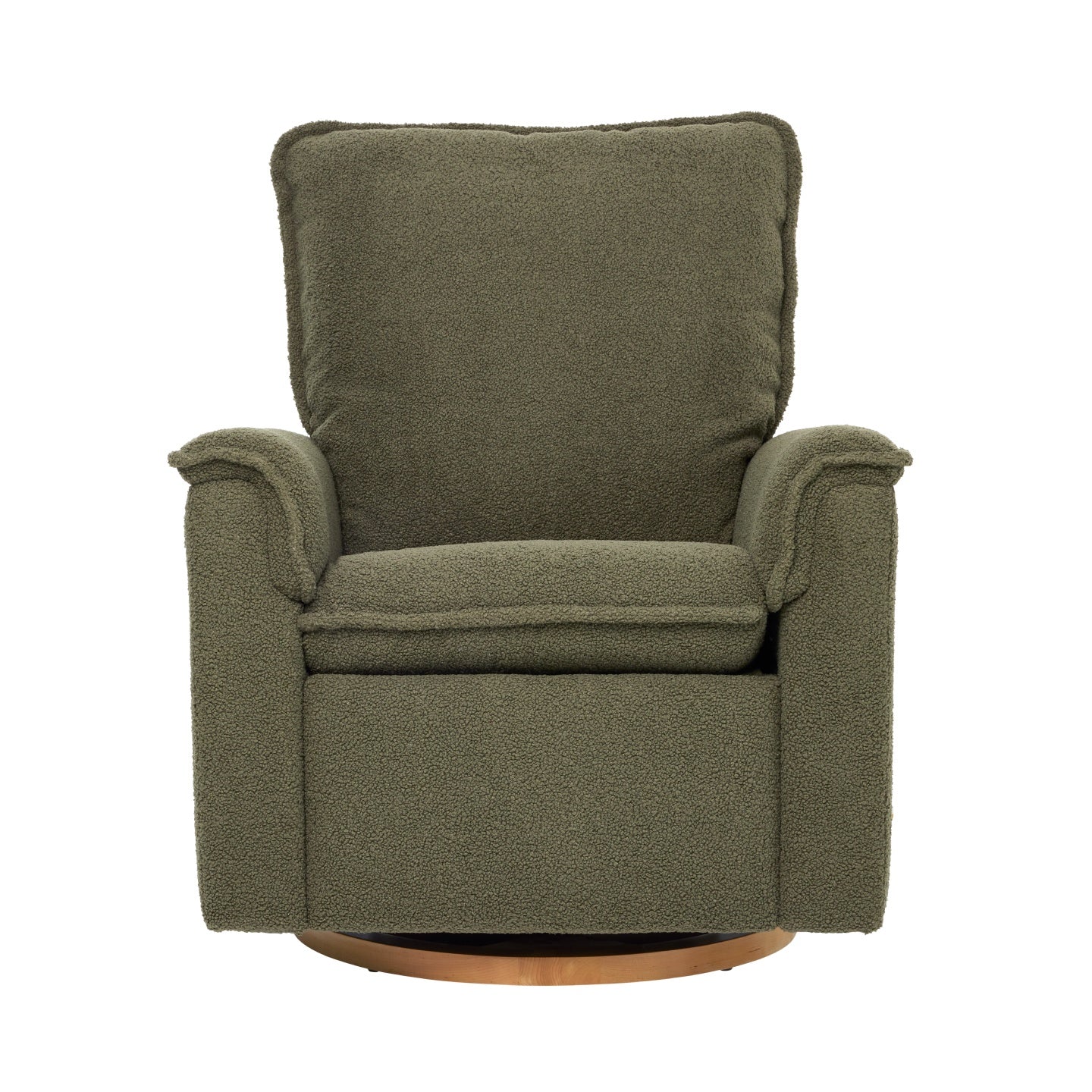 Louie Electric Recliner Glider Nursery Chair in Olive Teddy - Image 12