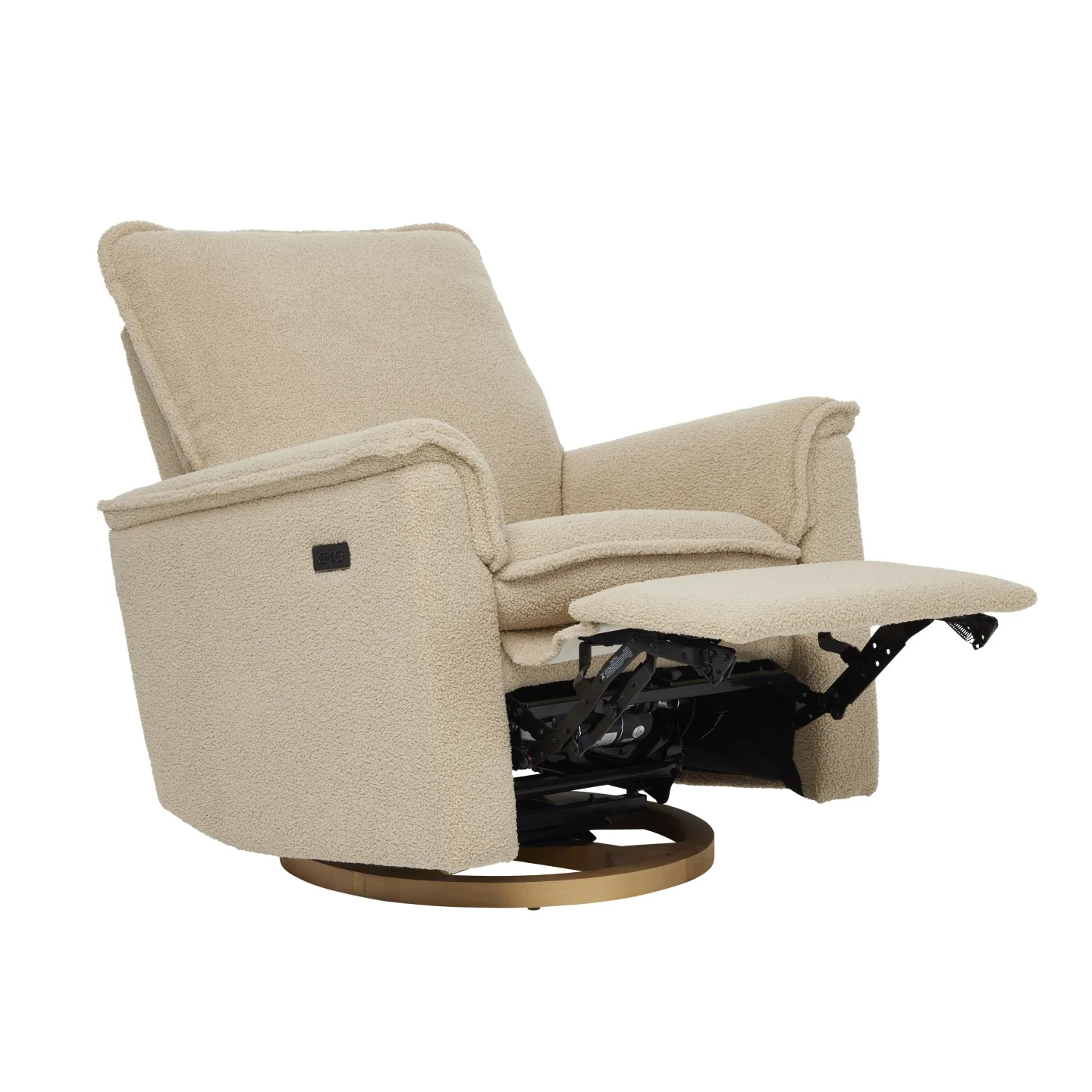 Louie Electric Recliner Glider Nursery Chair in Taupe Teddy - Image 10