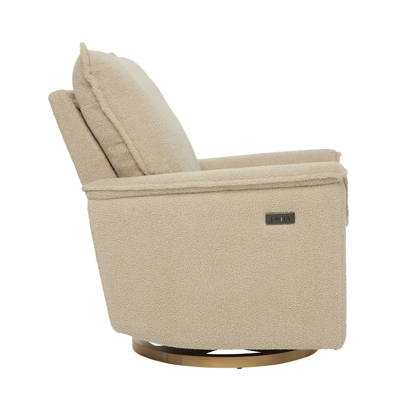 Louie Electric Recliner Glider Nursery Chair in Taupe Teddy - Image 8